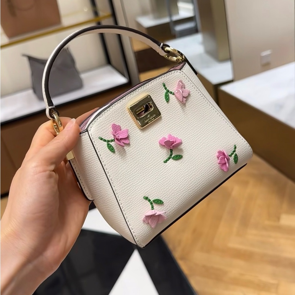 Kate Spade New York Phoebe Applique Mini Top Handle Bag Meringue Multi NWT